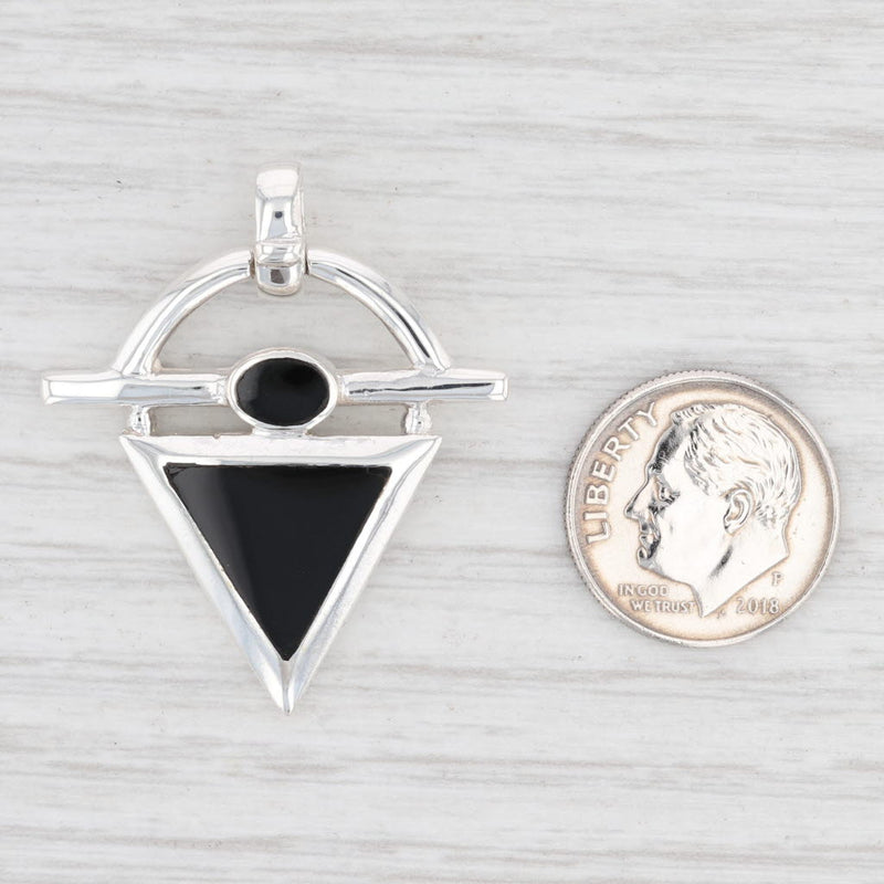 New Onyx Statement Pendant 925 Sterling Silver Oval Solitaire B12669