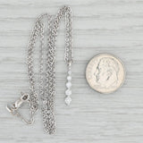 Light Gray 0.25ctw Diamond Journey Pendant Necklace 14k White Gold 16" Cable Chain