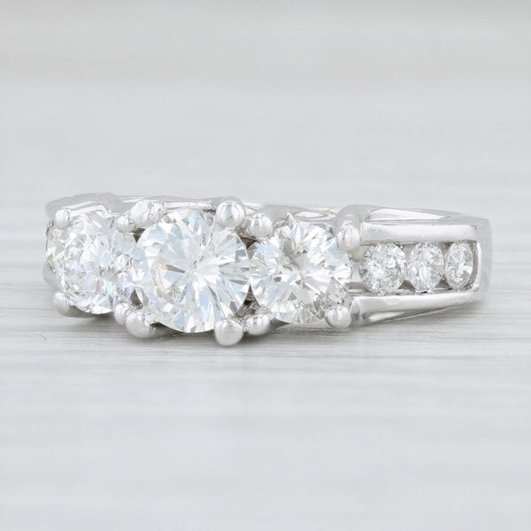 1.84ctw 3Stone Diamond Ring 14k White Gold Size 6 Engagement Anniversary