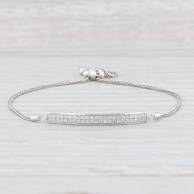 New Sophia Diamond Bracelet 14k White Gold Adjustable Slide 9"