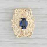 0.65ctw Blue Sapphire Slide Charm 14k Yellow Gold Vintage Richard Glatter