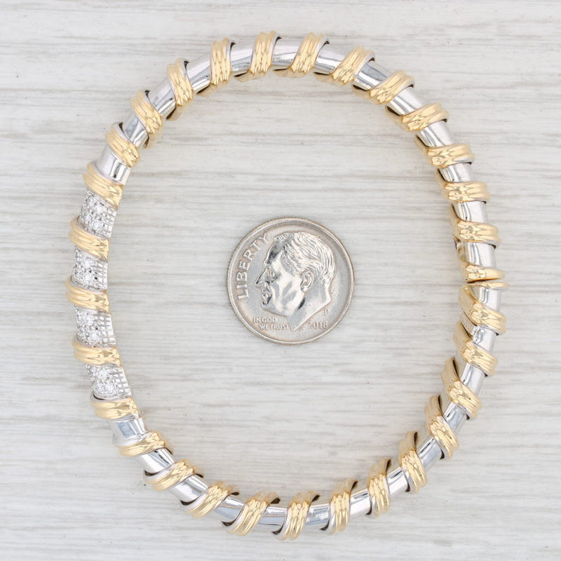 Roberto Coin .76ctw Diamond Ruby Flexible Bangle Bracelet 18k Gold Nabucco 6.5"