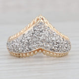 0.48ctw Contoured Diamond Ring 10k Gold Size 6 Stackable Band
