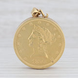 Vintage Bueche Girod 1893 $10 US Gold Liberty Head Coin Hidden Watch Pendant