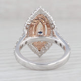 Light Gray Gabriel & Co 3.44ctw Moissanite Marquise Sapphire Diamond Halo Ring 14k Gold