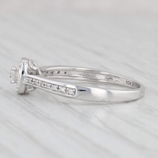 Light Gray 0.15ctw Diamond Halo Engagement Ring 10k White Gold Size 7