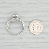 Light Gray 0.10ctw Diamond Engagement Ring 10k White Gold Size 7 Square Setting