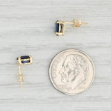 1.16ctw Lab Created Blue Sapphire Stud Earrings 14k Gold September Birthstone