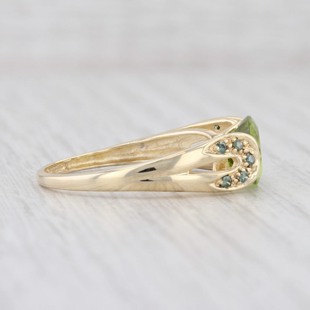 Light Gray 2.65ctw Peridot Diamond Ring 14k Yellow Gold Size 10.25 Oval Solitaire