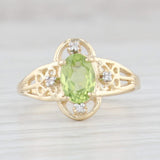 0.82ctw Peridot Diamond Ring 10k Yellow Gold Size 5.75 August Birthstone