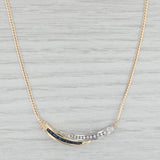 Light Gray 0.64ctw Sapphire Diamond Bypass Pendant Necklace 14k Gold 17" Herringbone Chain