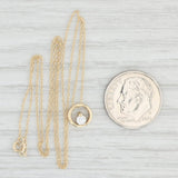 Light Gray New 0.10ct Diamond Circle Pendant Necklace 14k Yellow Gold 18" Rope Chain
