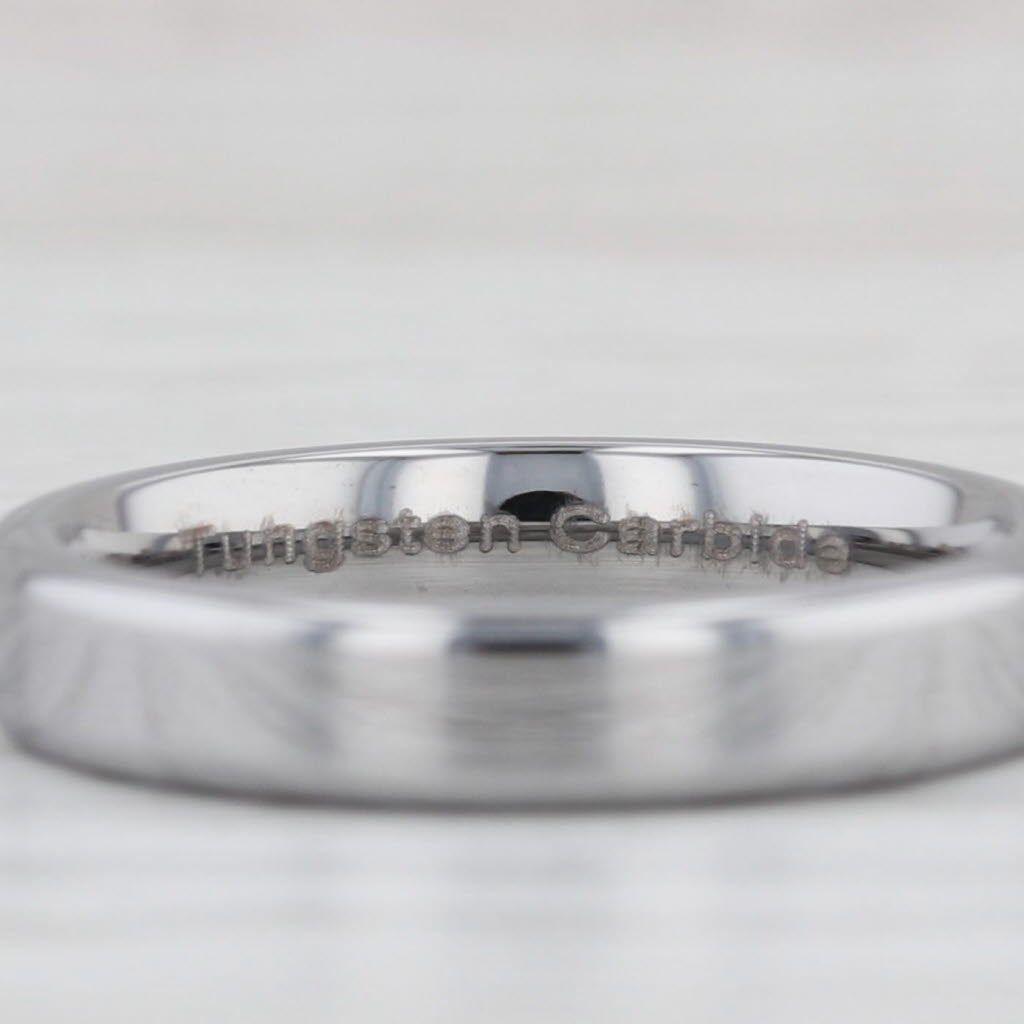 Light Gray New Polished Tungsten Carbide Ring Wedding Band Stackable Size 7.5