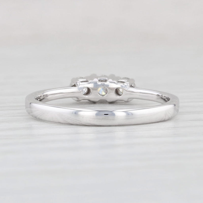 0.41ctw Diamond 3-Stone Engagement Ring 14k White Gold Size 9.75