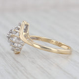 Gray 0.23ctw Diamond Cluster Bypass Ring 14k Yellow Gold Size 6.5 Engagement