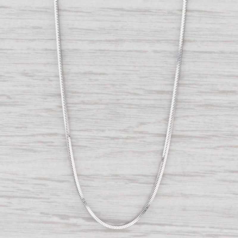 New Square Box Chain Necklace 18k White Gold 18" 1mm Lobster Clasp