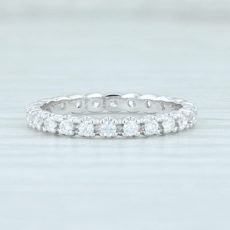 Light Gray New 0.51ctw Diamond Eternity Ring 18k White Gold Size 6 Wedding Stackable Band