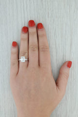 Gray 3.20ctw White Zircon Engagement Ring 14k White Gold Size 6