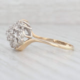 0.15ctw Diamond Cluster Flower Ring 14k Yellow Gold Size 10.25