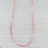 New Nina Nguyen Long Harmony Pink Topaz Bead Necklace Sterling Gold Vermeil