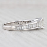Light Gray 2.17ctw 3-Stone Diamond Ring 14k White Gold Size 8 Cathedral Band