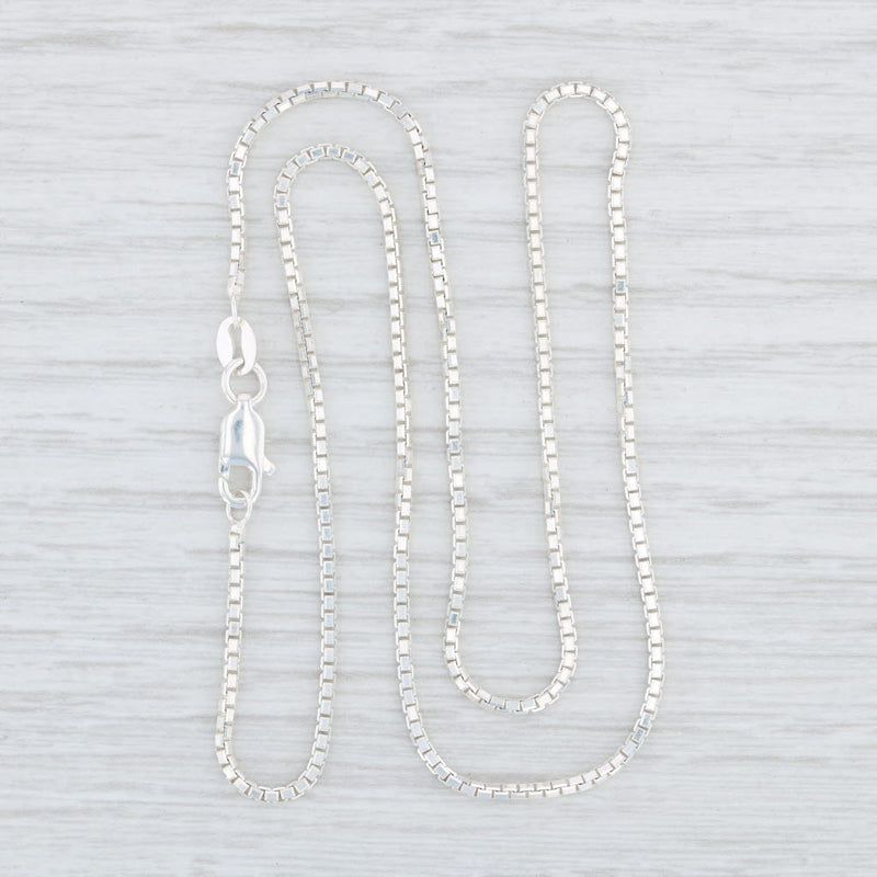 New Octava Box Chain Necklace Sterling Silver 925 24" 1.3mm Lobster Clasp Italy