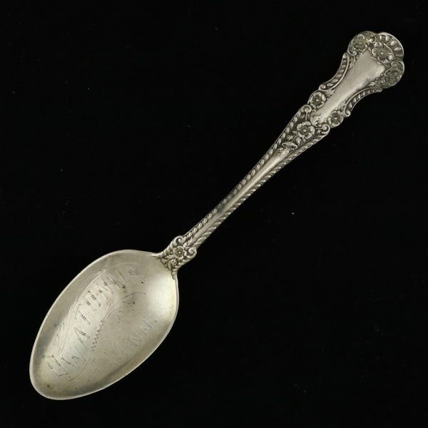 Black Vintage Minnesota Souvenir Spoons Sterling Silver Floral Gorham Demitasse Spoons