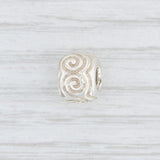 Light Gray Authentic Pandora Waves Large Swirls Charm 790228 Sterling Silver Retired Bead