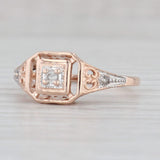 Light Gray Round Brilliant Diamond Ring 14k Rose Gold Size 7.25 Engagement