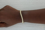 Dark Gray 1ctw Diamond San Marco Chain Bracelet 14k Yellow Gold 7.25" 6.3mm