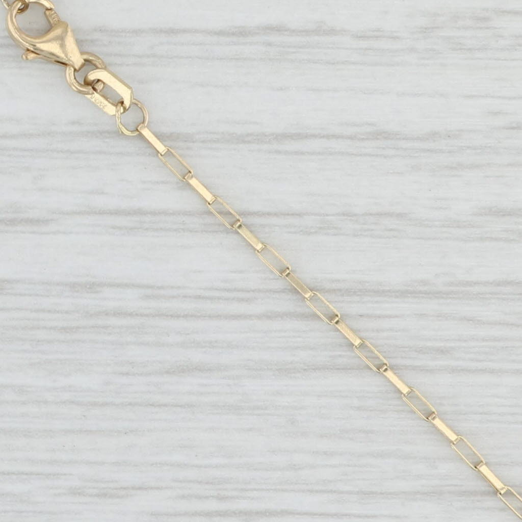 Light Gray New 17.5" Elongated Cable Chain Necklace 10k Yellow Gold 1.1mm