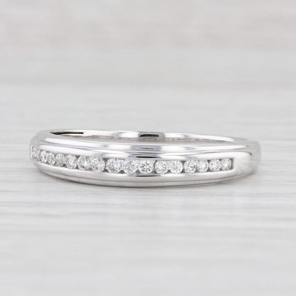 Light Gray 0.25ctw Diamond Men’s Wedding Band 14k White Gold Ring Size 11.5