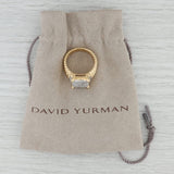 David Yurman Wheaton Ring with Pouch 1.13ctw Diamond Cluster 18k Yellow Gold 10