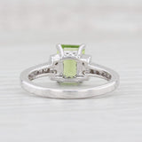 Light Gray New Peridot Diamond Ring 10k White Gold Size 7.25 Emerald Cut Solitaire