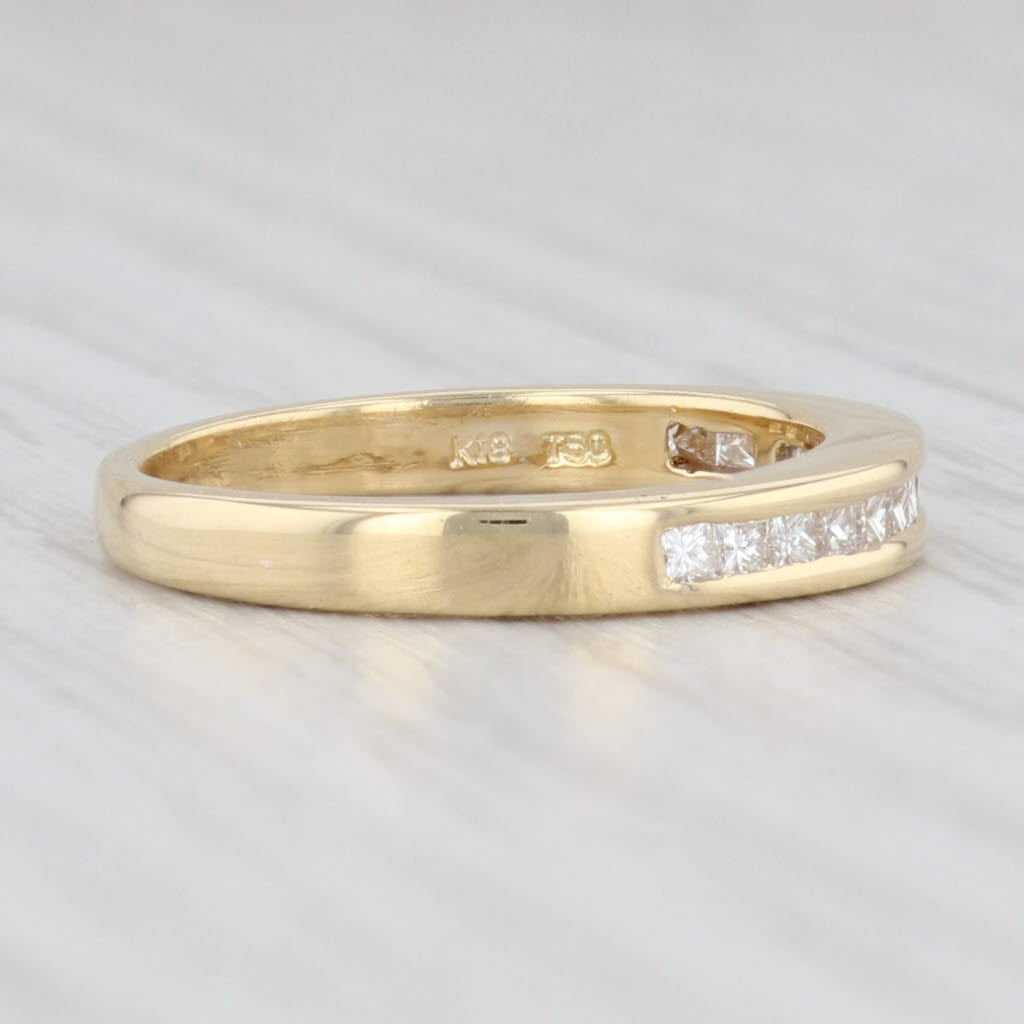 Light Gray 0.25ctw Diamond Wedding Band 18k Yellow Gold Size 5.75 Stackable Ring