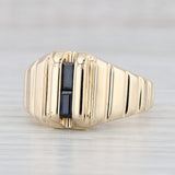 Light Gray 0.56ctw Blue Sapphire Men's Ring 14k Yellow Gold Size 11 Levbro