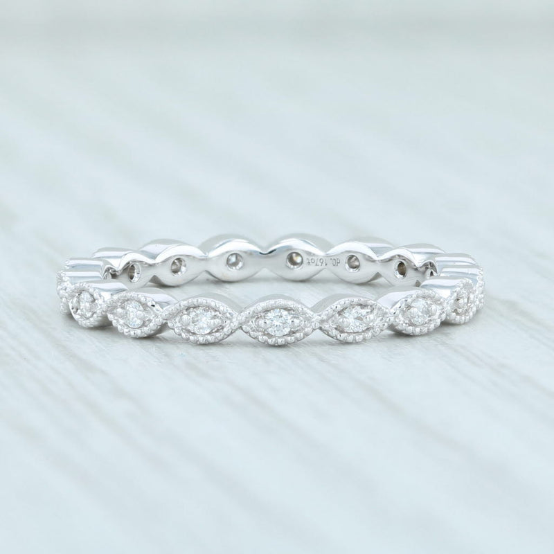 New 0.16ctw Diamond Eternity Band 14k White Gold Size 6.5 Stackable Wedding Ring