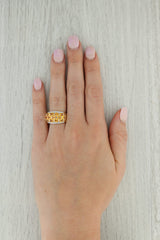 Gray 3.39ctw Yellow Orange Sapphire Cluster Ring 14k Yellow Gold Size 6