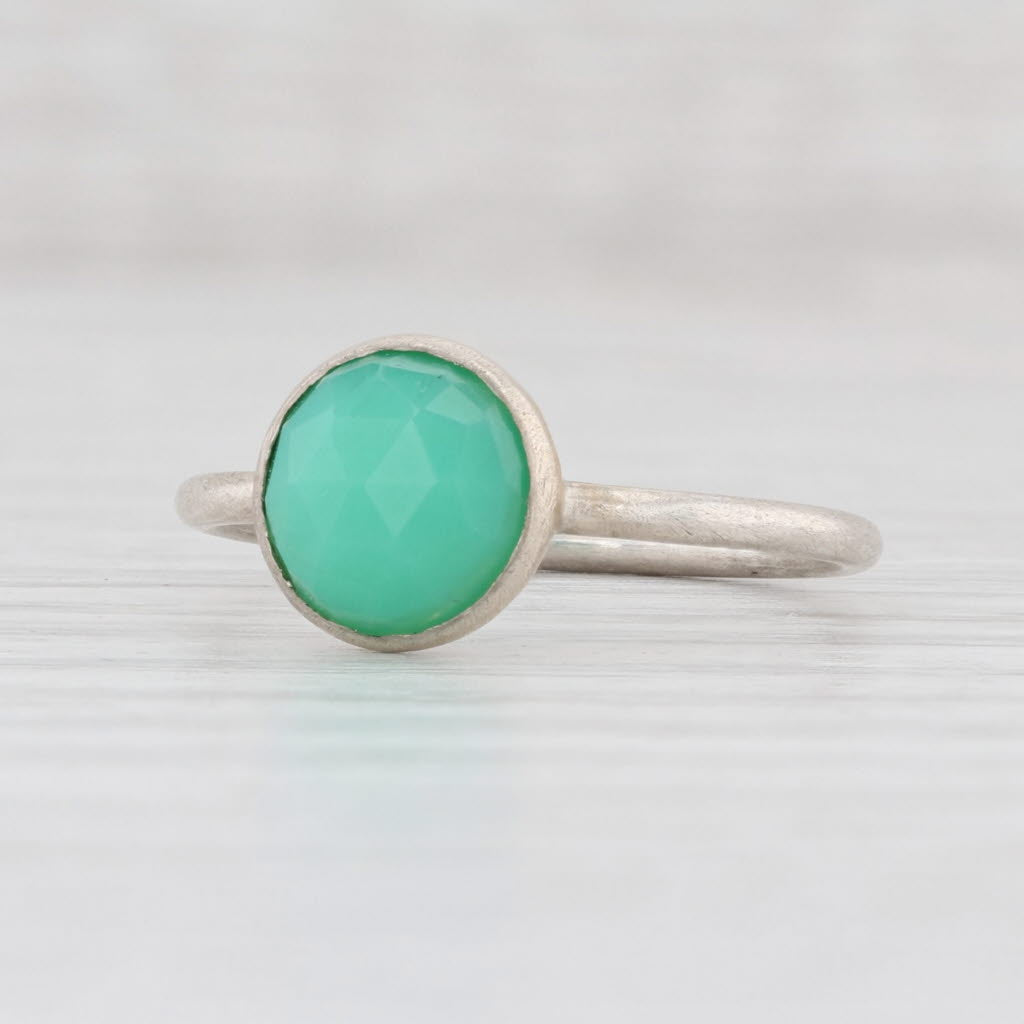 Light Gray New Nina Nguyen Chillaxin Green Chrysoprase Ring Sterling Silver Size 7