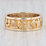 Light Gray Symbolic Masonic Ring 10k Gold Size 9 Band Masonry Working Tools Blue Lodge Signet