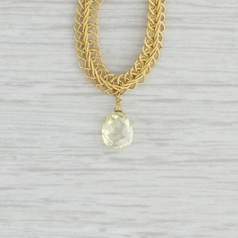 Light Gray 0.60ct Diamond Briolette Drop Wheat Chain Bracelet 18k Gold 6.25" Nordstrom