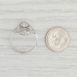 Light Gray 0.65ctw Diamond Filigree Art Deco Ring Platinum Size 7.75
