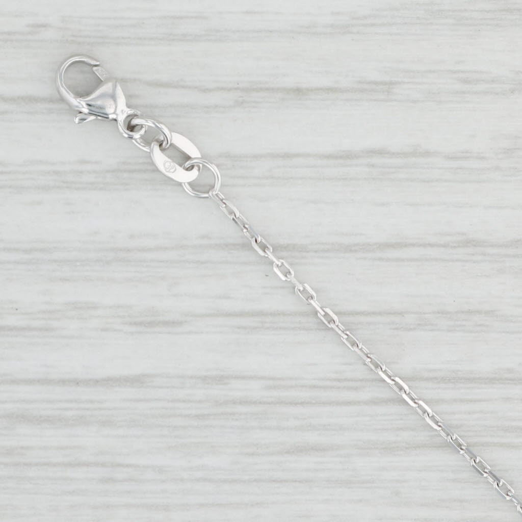 Light Gray New Diamond Cut Cable Chain Necklace 14k White Gold 18" 1.3mm