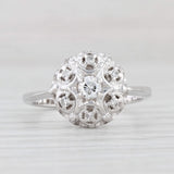 Vintage 0.20ctw Diamond Cluster Ring 14k White Gold Size 6.25 Engagement