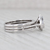 Light Gray 0.33ctw Diamond Teardrop Halo Engagement Ring Wedding Band Bridal Set 10k Gold