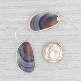 Light Gray New Nina Nguyen Marbled Agate Drop Earrings Sterling Silver Hook Posts