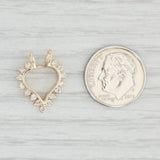 0.30ctw Diamond Framed Open Heart Pendant 14k Yellow Gold