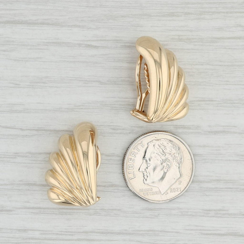 Dan Frere Wing Earrings 14k Yellow Gold Clip On Omega Backs