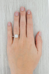 Gray Ritani 1.44ctw Diamond Halo Engagement Ring 14k White Gold Sz 5 Round Brilliant