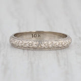 Antique Floral Baby Ring 10k White Gold Small Size Band Keepsake